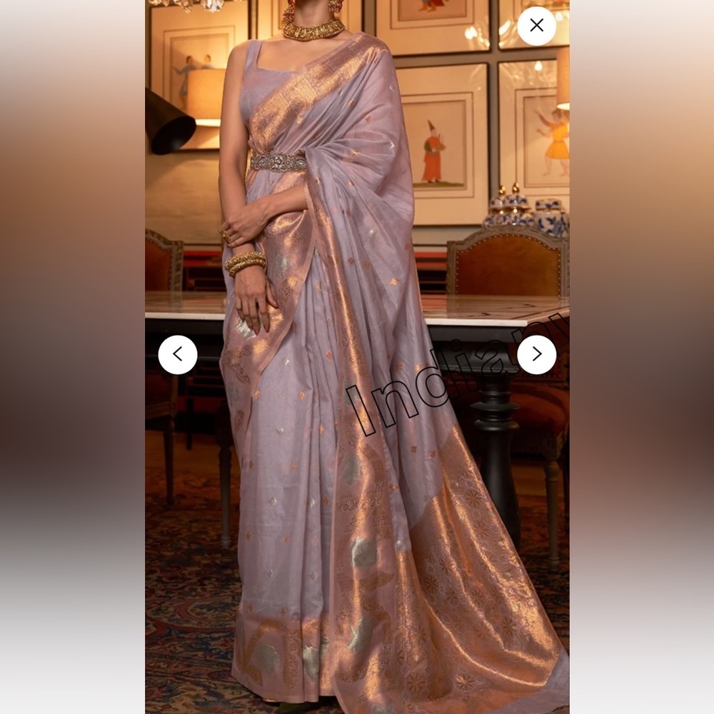 Beautiful Sabyasachi inspired designer saree with stitched tank